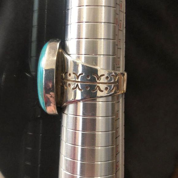 JAY KING DTR Sterling Silver Turquoise Oval Cabochon Ring Sz 10-3/4 - Picture 5 of 12